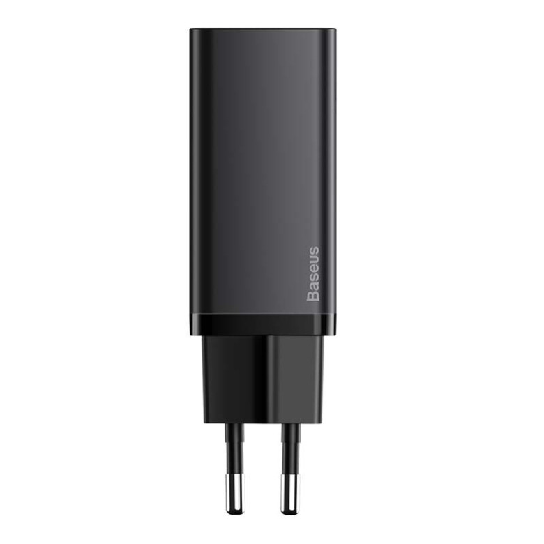 Baseus GaN2 Lite fali töltő, USB + USB-C, 65 W, EU (fekete) Baseus GaN2 Lite fali töltő, USB + USB-C, 65 W, EU (fekete)