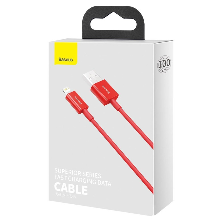 Baseus Superior Series USB-Lightning kábel, 2,4 A, 1 m (piros) Baseus Superior Series USB-Lightning kábel, 2,4 A, 1 m (piros)