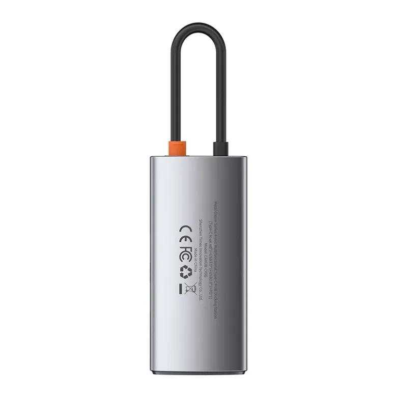Baseus Metal Gleam Series 4 az 1-ben hub, USB-C - USB 3.0 + USB 2.0 + HDMI + USB-C PD (szürke) Baseus Metal Gleam Series 4 az 1-ben hub, USB-C - USB 3.0 + USB 2.0 + HDMI + USB-C PD (szürke)