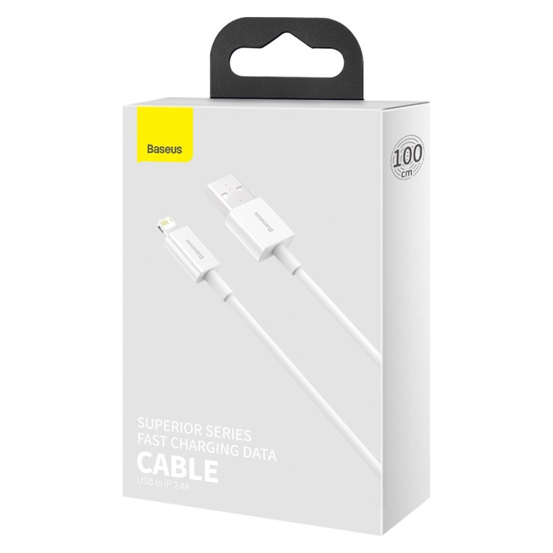 Baseus Superior Series USB-Lightning kábel, 2,4 A, 1 m (fehér) Baseus Superior Series USB-Lightning kábel, 2,4 A, 1 m (fehér)