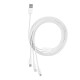 Baseus Superior Series 3 az 1-ben USB-kábel, USB - micro-USB / USB-C / Lightning, 3,5 A, 1,5 m (fehér)