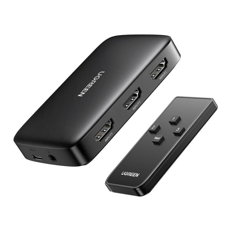 UGREEN CM332 3 az 1-ben HDMI 1.4 4K 30 Hz switch (fekete)