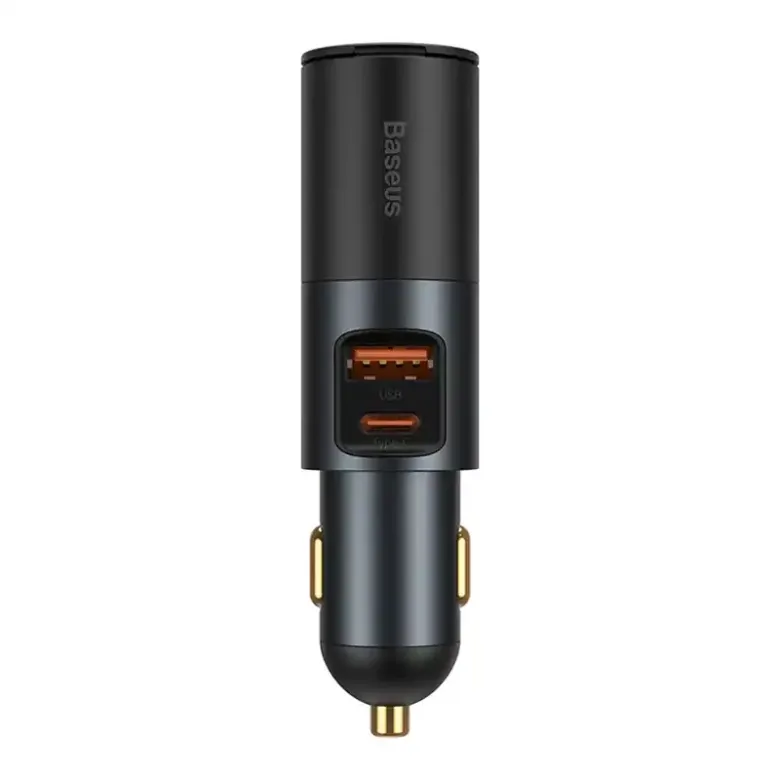 Baseus Share Together Gyors autós töltő szivargyújtó aljzattal, 2x USB, 120 W (szürke) Baseus Share Together Gyors autós töltő szivargyújtó aljzattal, 2x USB, 120 W (szürke)