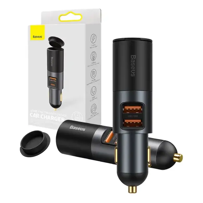 Baseus Share Together Gyors autós töltő szivargyújtó aljzattal, 2x USB, 120 W (szürke) Baseus Share Together Gyors autós töltő szivargyújtó aljzattal, 2x USB, 120 W (szürke)
