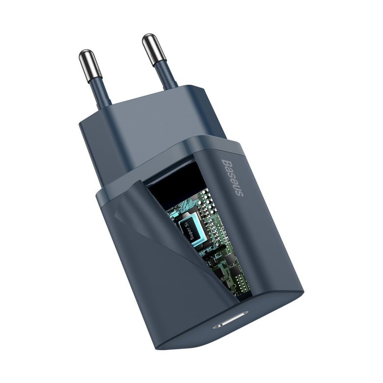 Baseus Super Si gyorstöltő 1C 20W, 1 m-es USB-C-Lightning kábellel (kék) Baseus Super Si gyorstöltő 1C 20W, 1 m-es USB-C-Lightning kábellel (kék)