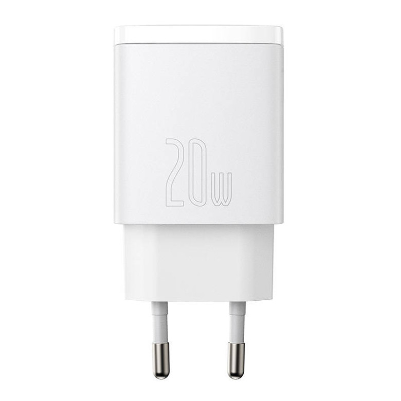 Baseus kompakt gyorstöltő, USB, USB-C, 20 W (fehér) Baseus kompakt gyorstöltő, USB, USB-C, 20 W (fehér)