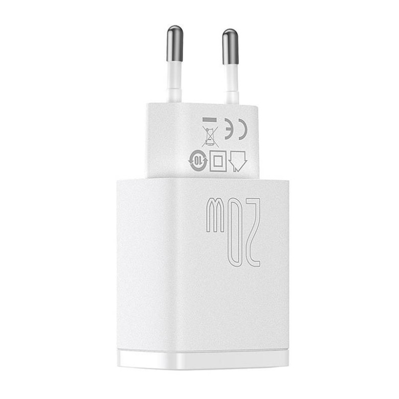 Baseus kompakt gyorstöltő, USB, USB-C, 20 W (fehér) Baseus kompakt gyorstöltő, USB, USB-C, 20 W (fehér)