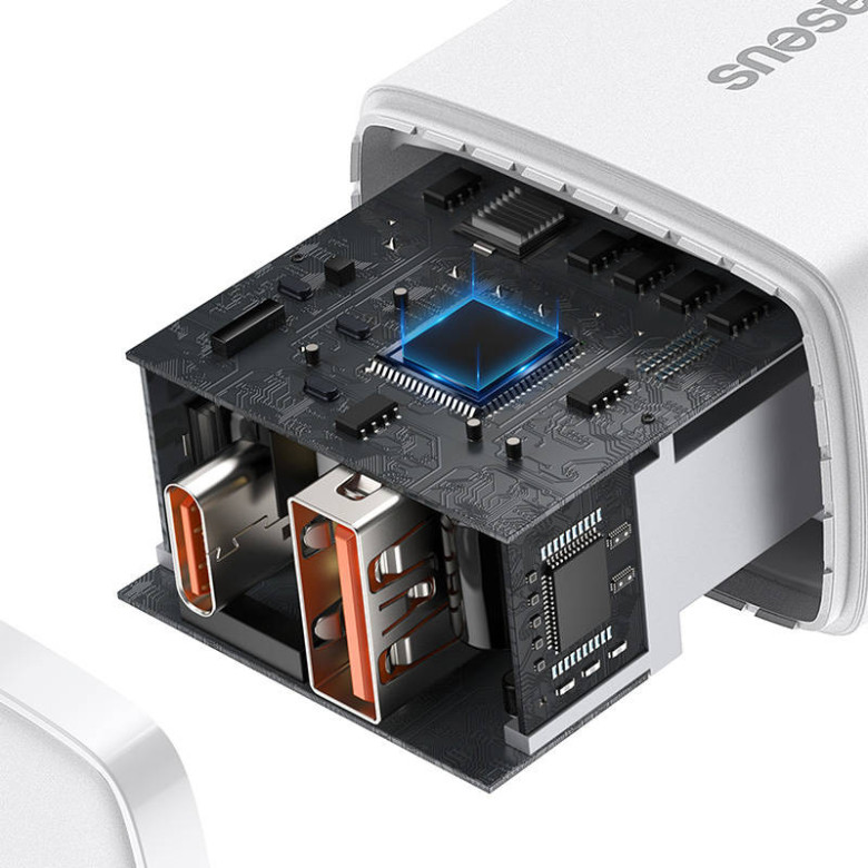 Baseus kompakt gyorstöltő, USB, USB-C, 20 W (fehér) Baseus kompakt gyorstöltő, USB, USB-C, 20 W (fehér)