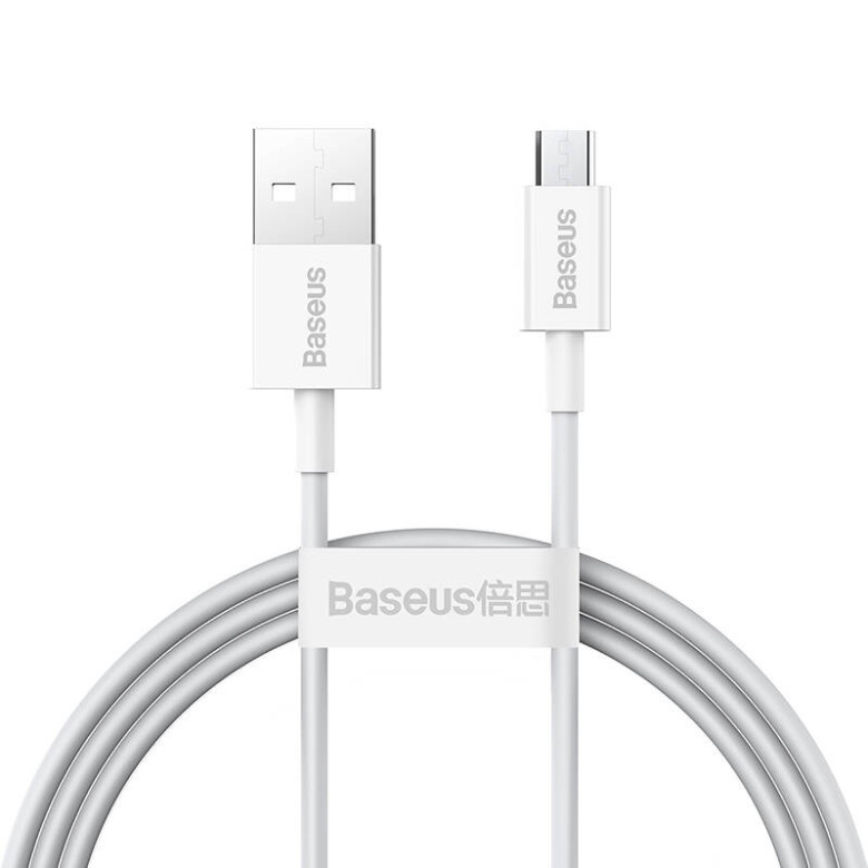 Baseus Superior Series USB-Micro-USB kábel, 2A, 1m (fehér) Baseus Superior Series USB-Micro-USB kábel, 2A, 1m (fehér)