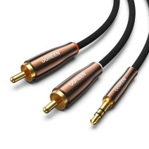 UGREEN AV170 kábel 2x RCA (Cinch) jack 3,5 mm, 2m (fekete) UGREEN AV170 kábel 2x RCA (Cinch) jack 3,5 mm, 2m (fekete)