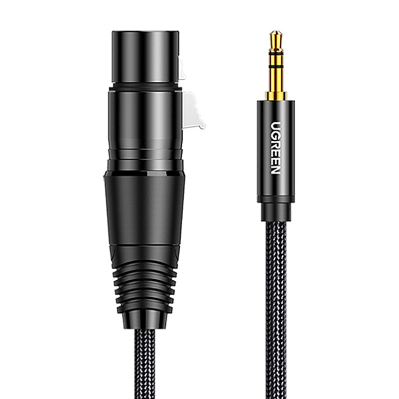 UGREEN AV182 XLR audio kábel 3.5mm AUX, 1m (fekete)
