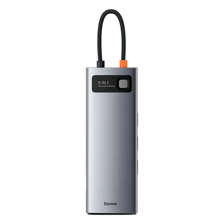 Baseus Metal Gleam Series 9 az 1-ben hub, USB-C - 3x USB 3.0 + HDMI + USB-C PD + Ethernet RJ45 + microSD / SD + VGA Baseus Metal Gleam Series 9 az 1-ben hub, USB-C - 3x USB 3.0 + HDMI + USB-C PD + Ethernet RJ45 + microSD / SD + VGA