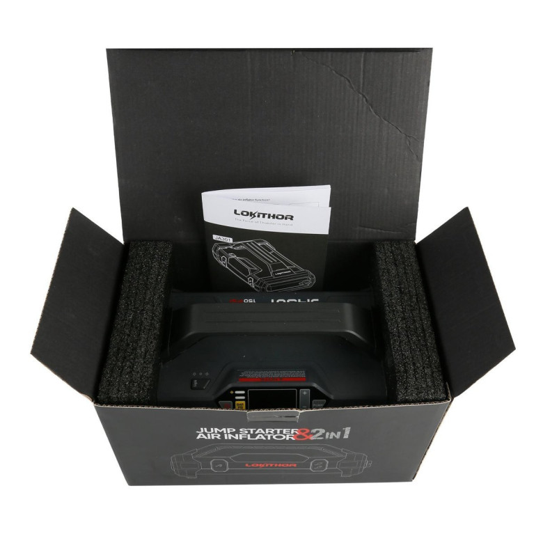 Powerbank / Jump starter Lokithor JA301, 2000A, kompresszor 10-150 PSI Powerbank / Jump starter Lokithor JA301, 2000A, kompresszor 10-150 PSI