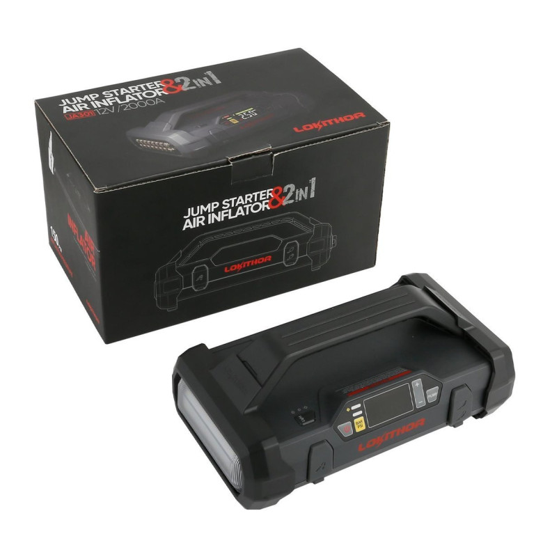 Powerbank / Jump starter Lokithor JA301, 2000A, kompresszor 10-150 PSI Powerbank / Jump starter Lokithor JA301, 2000A, kompresszor 10-150 PSI