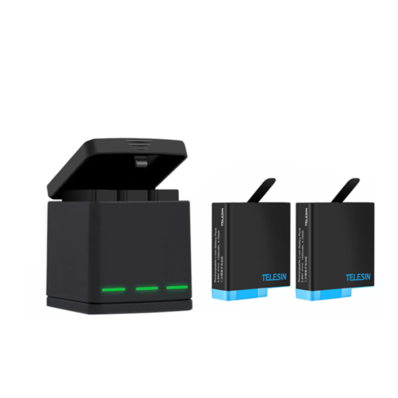 Telesin Box háromcsatornás töltő GoPro Hero 5/6/7/8 + 2 akkumulátorhoz (GP-BNC-801)