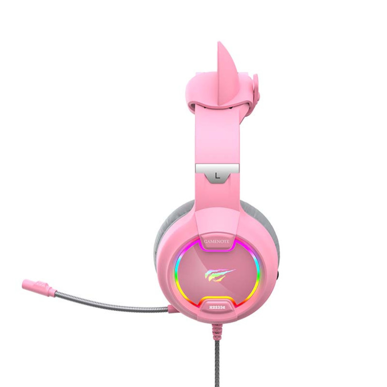 Havit GAMENOTE H2233d RGB gaming fejhallgató (rózsaszín) Havit GAMENOTE H2233d RGB gaming fejhallgató (rózsaszín)