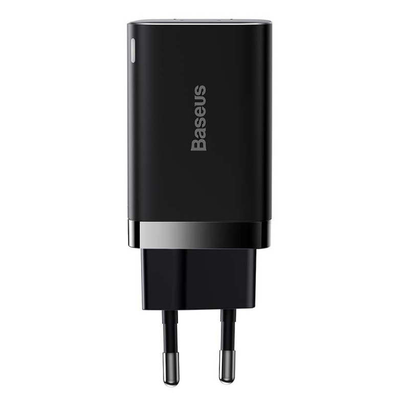 Baseus Super Si Pro gyorstöltő USB + USB-C, 30W (fekete) Baseus Super Si Pro gyorstöltő USB + USB-C, 30W (fekete)