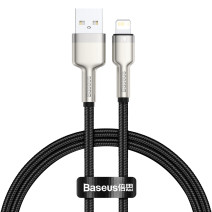 Kábel USB Lightning Baseus Cafule, 2.4A, 0,25m (czarny)