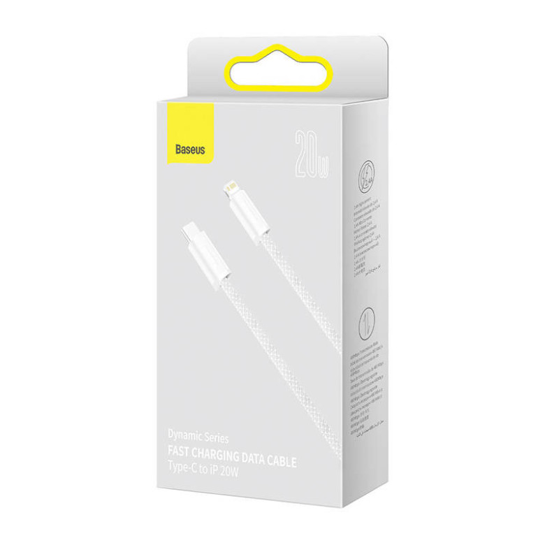 Kábel USB-C do Lightning Baseus Dynamic Series, 20W, 2m (biały) Kábel USB-C do Lightning Baseus Dynamic Series, 20W, 2m (biały)