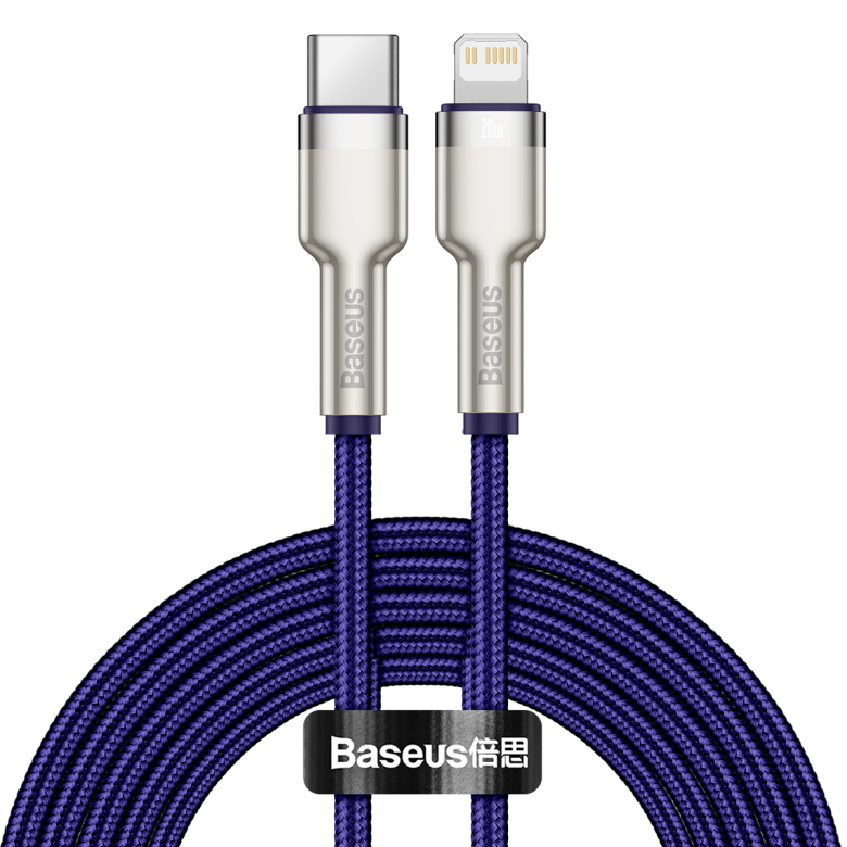 Kábel USB-C do Lightning Baseus Cafule, 20W, 2m (fioletowy)