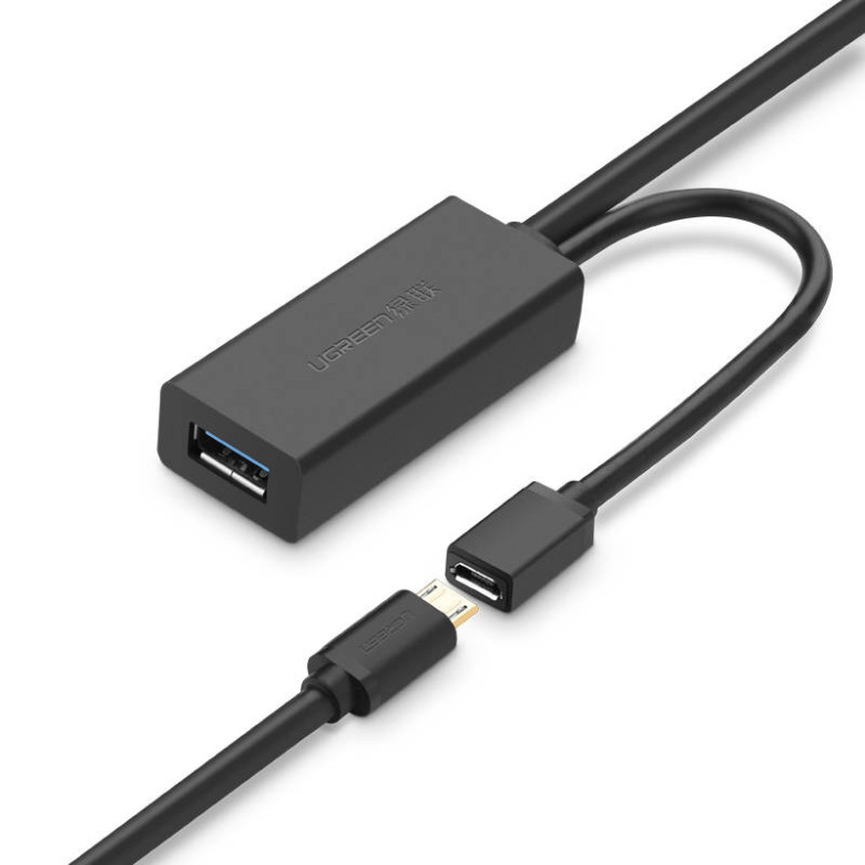 UGREEN US175, USB 3.0, micro USB, hosszabbító kábel, 5m (fekete)