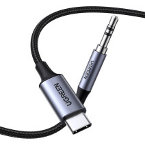 UGREEN CM450 USB-C 3,5 mm-es mini jack 3,5 mm-es AUX kábel, 1 m (fekete)