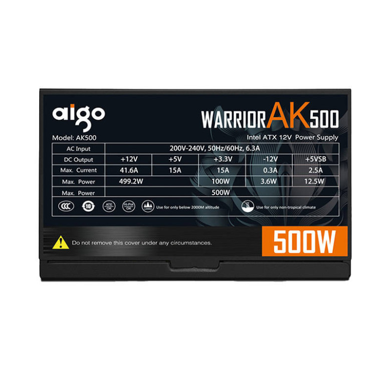 Aigo AK500 számítógépes tápegység (fekete) Aigo AK500 számítógépes tápegység (fekete)