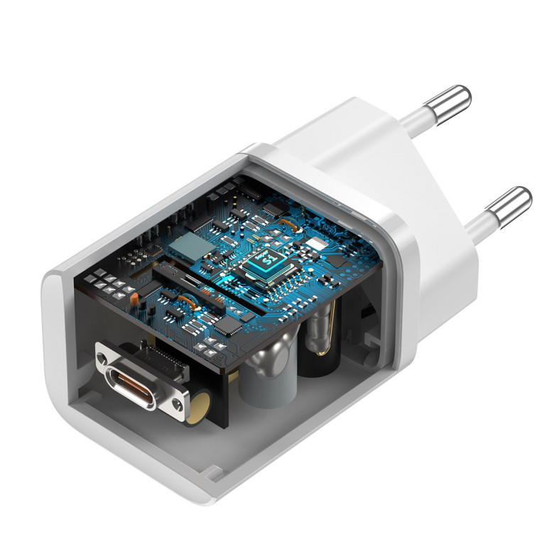 Baseus Super Si gyorstöltő 1C 25W hálózati töltő (fehér) Baseus Super Si gyorstöltő 1C 25W hálózati töltő (fehér)