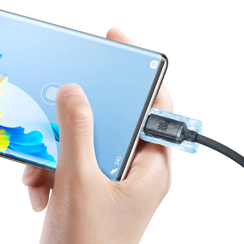 Baseus Crystal Shine USB-USB-C kábel, 100W, 2m (fekete) Baseus Crystal Shine USB-USB-C kábel, 100W, 2m (fekete)