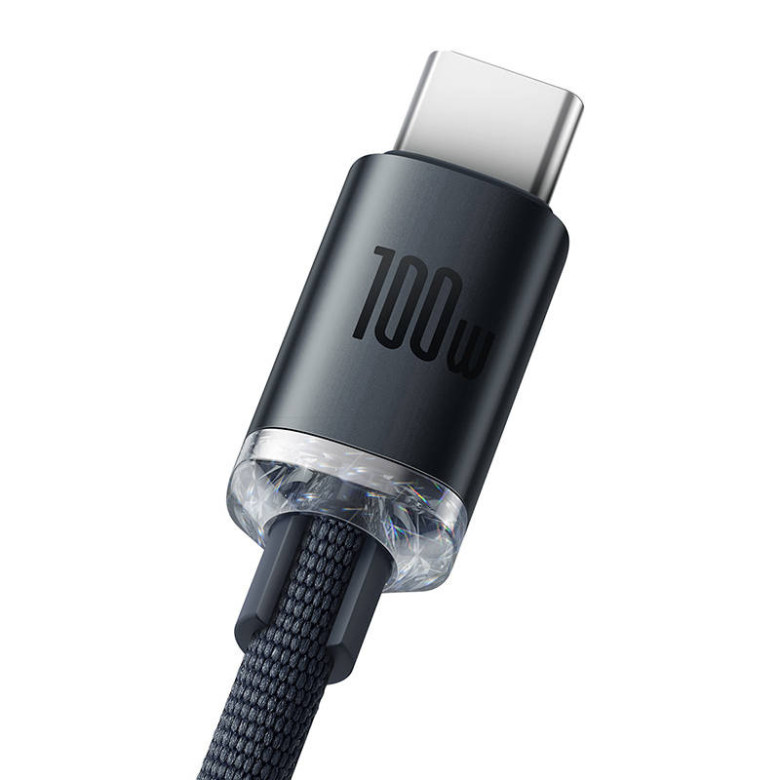 Baseus Crystal Shine USB-USB-C kábel, 100W, 2m (fekete) Baseus Crystal Shine USB-USB-C kábel, 100W, 2m (fekete)