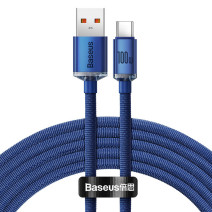 Baseus Crystal Shine USB-USB-C kábel, 100W, 2m (kék)