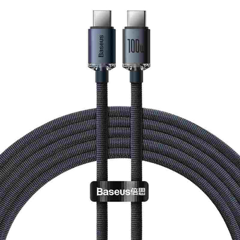 USB-C-USB-C Baseus Crystal Shine kábel, 100W, 1,2m (fekete) USB-C-USB-C Baseus Crystal Shine kábel, 100W, 1,2m (fekete)