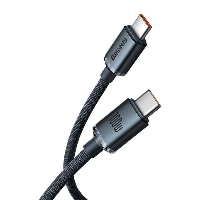 USB-C-USB-C Baseus Crystal Shine kábel, 100W, 1,2m (fekete) USB-C-USB-C Baseus Crystal Shine kábel, 100W, 1,2m (fekete)