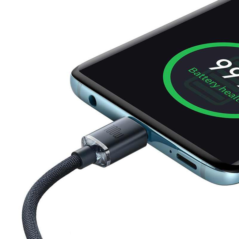 USB-C-USB-C Baseus Crystal Shine kábel, 100W, 1,2m (fekete) USB-C-USB-C Baseus Crystal Shine kábel, 100W, 1,2m (fekete)