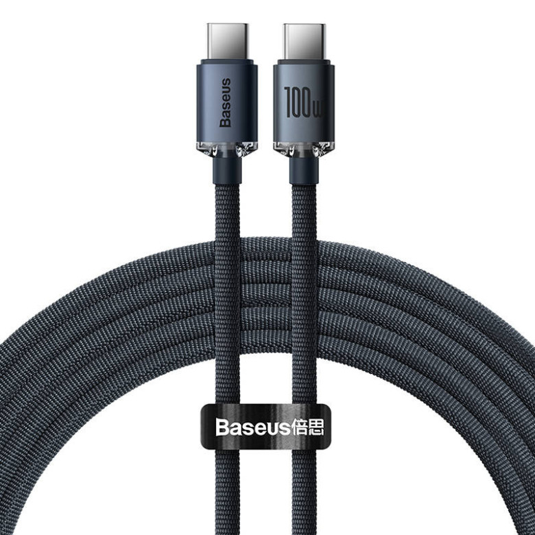 USB-C-USB-C Baseus Crystal Shine kábel, 100W, 1,2m (fekete) USB-C-USB-C Baseus Crystal Shine kábel, 100W, 1,2m (fekete)