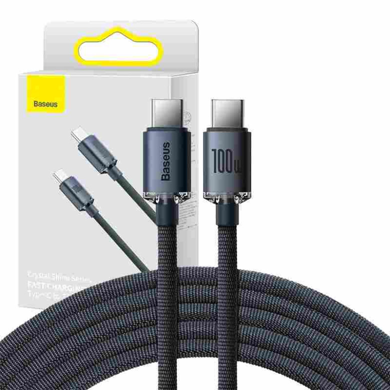 USB-C-USB-C Baseus Crystal Shine kábel, 100W, 1,2m (fekete) USB-C-USB-C Baseus Crystal Shine kábel, 100W, 1,2m (fekete)