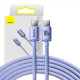Kábel USB-C do USB-C Baseus Crystal Shine,100W, 1.2m (fioletowy) Kábel USB-C do USB-C Baseus Crystal Shine,100W, 1.2m (fioletowy)
