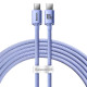 Kábel USB-C do USB-C Baseus Crystal Shine,100W, 1.2m (fioletowy) Kábel USB-C do USB-C Baseus Crystal Shine,100W, 1.2m (fioletowy)