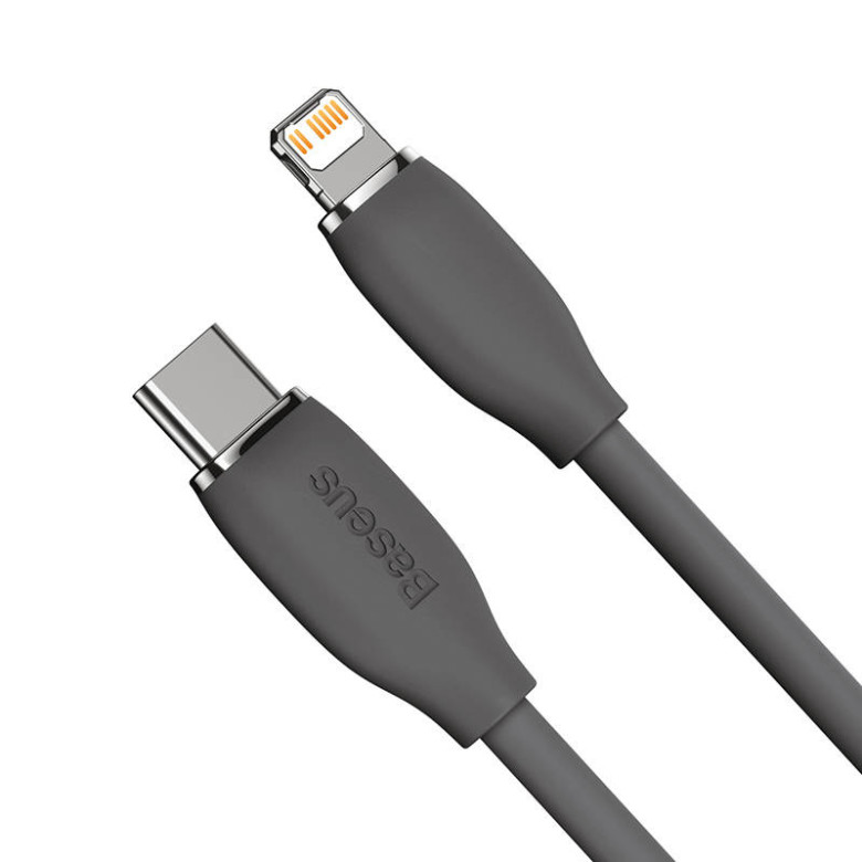 Baseus Jelly USB-C-Lightning kábel, 20W, 1,2m (fekete) Baseus Jelly USB-C-Lightning kábel, 20W, 1,2m (fekete)
