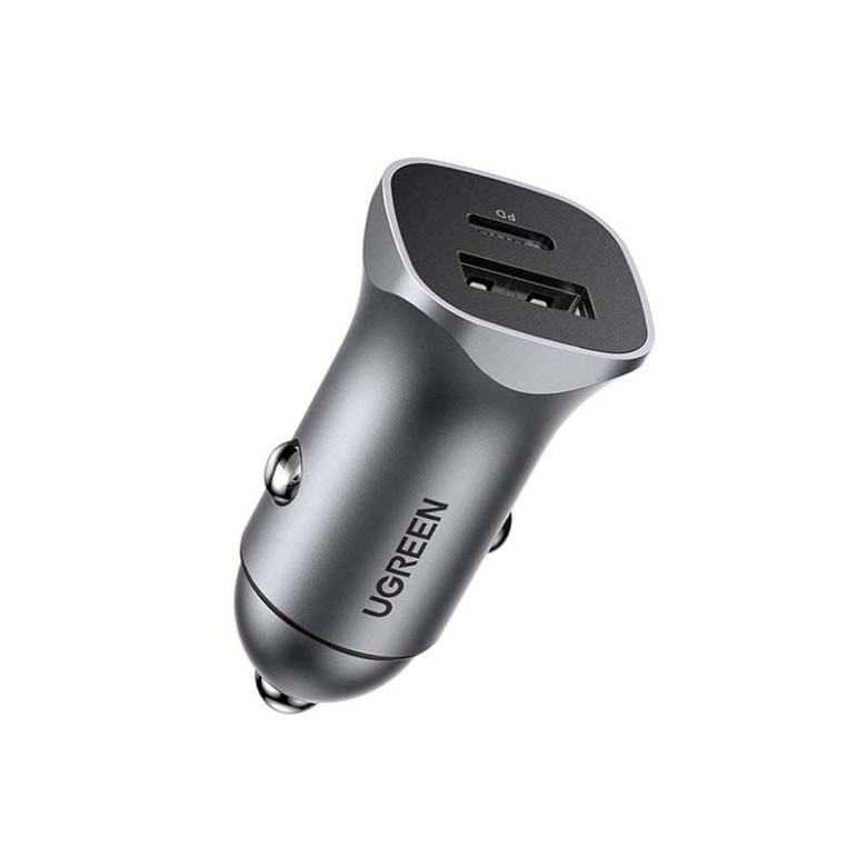UGREEN CD130 autós töltő, USB-A+PD 3.0, USB-C, QC3.0 30W (szürke)