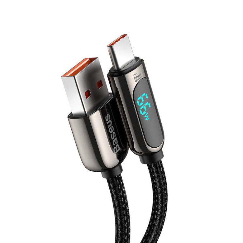 Baseus Display USB-USB-C kábel kijelzővel, 66W, 2m (fekete) Baseus Display USB-USB-C kábel kijelzővel, 66W, 2m (fekete)