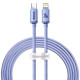 Baseus Crystal USB-C-Lightning kábel, 20W, PD, 2m (lila)