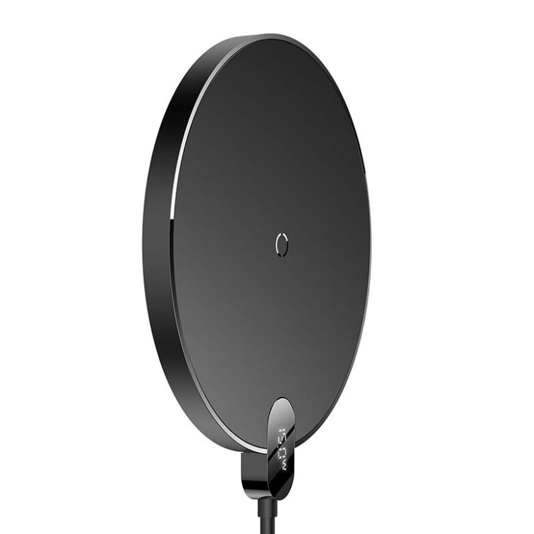Baseus Digital vezeték nélküli töltő, LED, 15W (fekete) Baseus Digital vezeték nélküli töltő, LED, 15W (fekete)