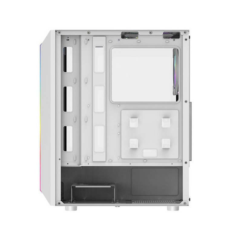 Darkflash DK151 LED-es számítógépház + 3 RGB ventilátor (fehér)