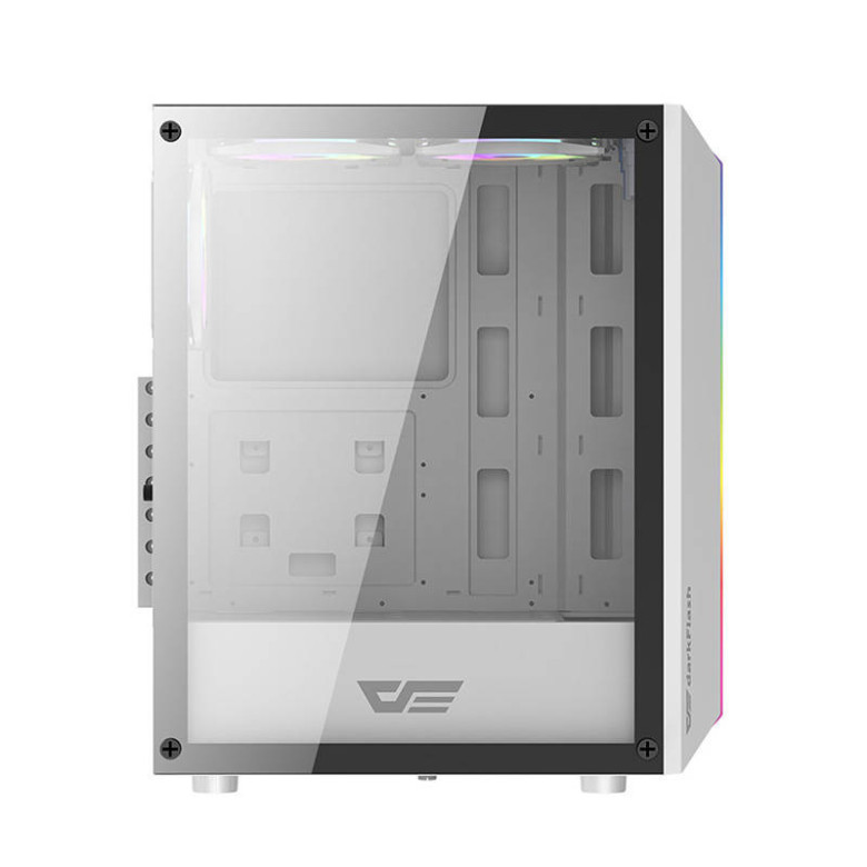 Darkflash DK151 LED-es számítógépház + 3 RGB ventilátor (fehér)