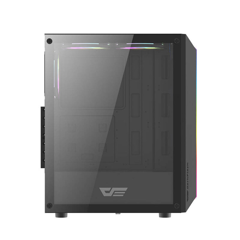 Darkflash DK151 LED-es számítógépház + 3 RGB ventilátor (fekete)