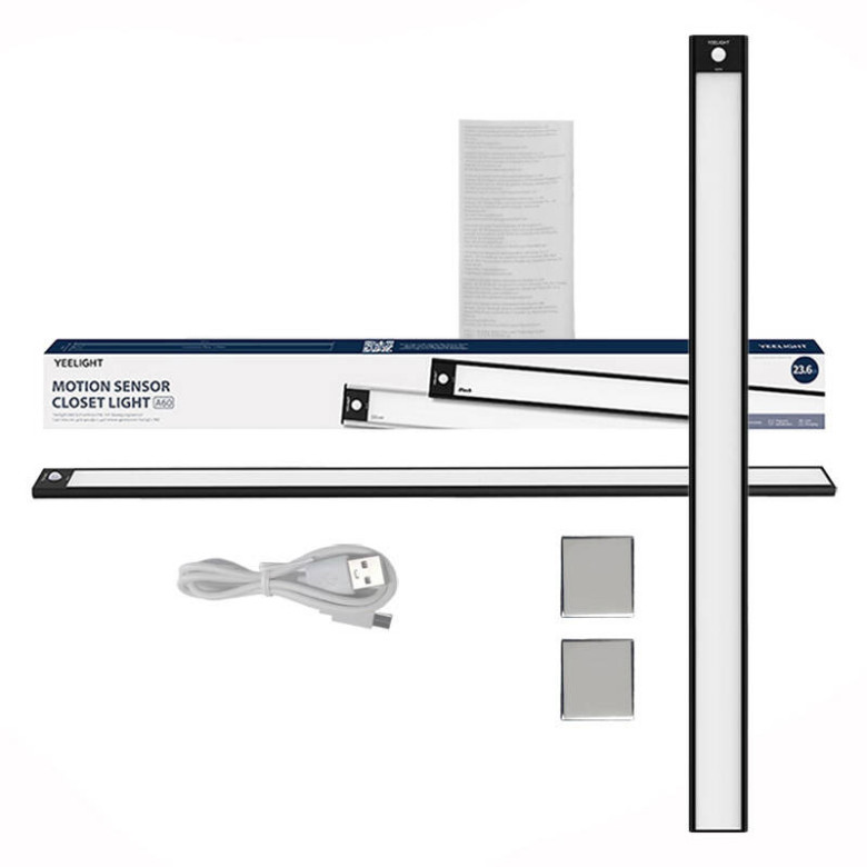 Yeelight A60 mozgásérzékelő szekrényvilágítás 60cm, 4000K (fekete)