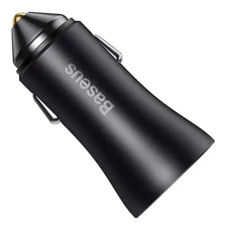 Baseus Golden Contactor Max autós töltő, 2x USB, 60W (szürke)