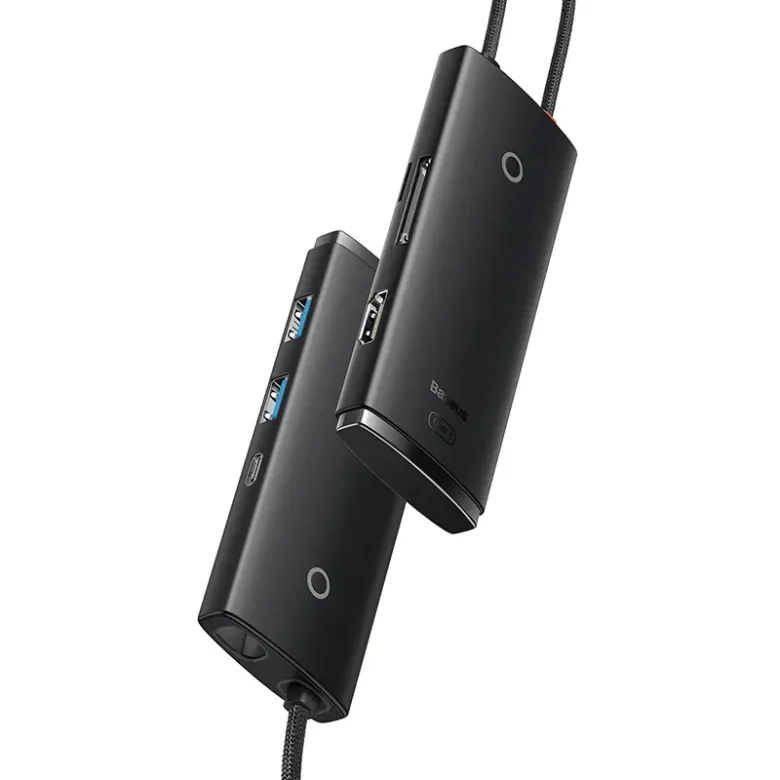 Baseus Lite Series 6 az 1-ben Hub, USB-C-2x USB 3.0+USB-C+HDMI+SD/TF (fekete) Baseus Lite Series 6 az 1-ben Hub, USB-C-2x USB 3.0+USB-C+HDMI+SD/TF (fekete)