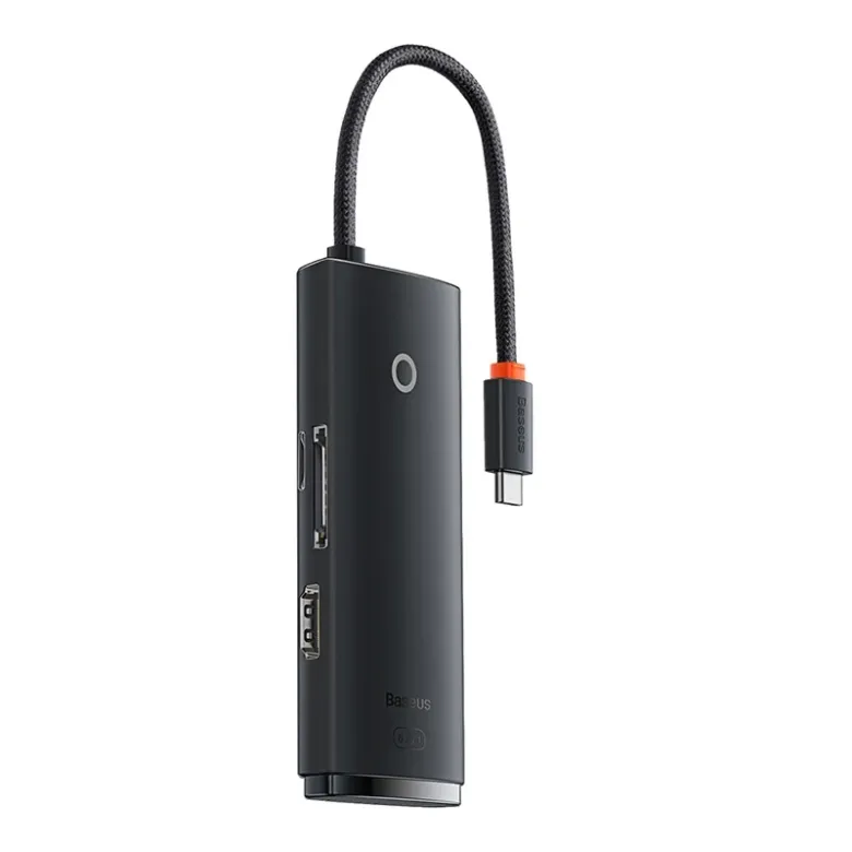 Baseus Lite Series 6 az 1-ben Hub, USB-C-2x USB 3.0+USB-C+HDMI+SD/TF (fekete) Baseus Lite Series 6 az 1-ben Hub, USB-C-2x USB 3.0+USB-C+HDMI+SD/TF (fekete)